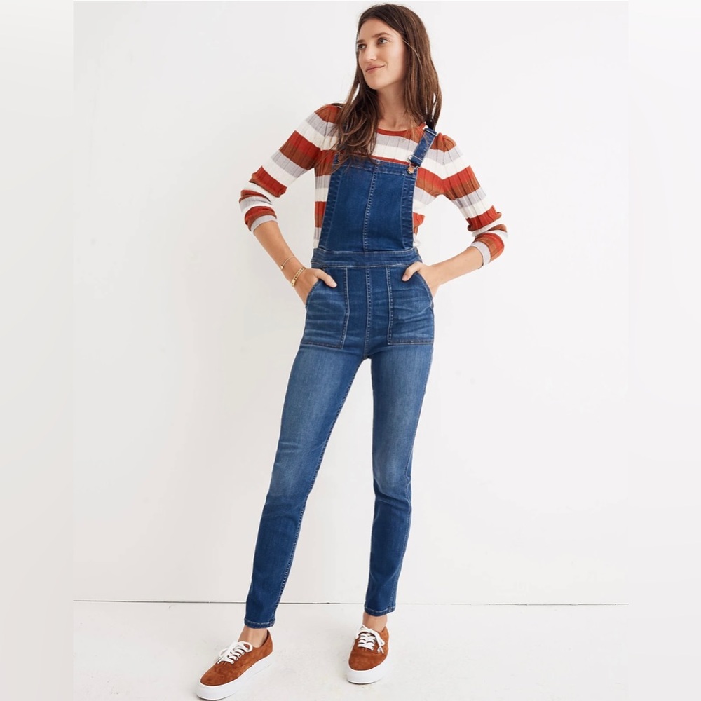 Madewell Skinny Overalls Cotton Blend Santiago Wash, Women’s Size Medium